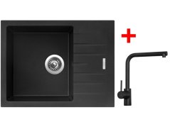 Sinks PERFECTO 650 Metalblack + Elka čierná matná