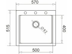 Granitový dřez Pyramis Siros 57 x 51,5 Béžová