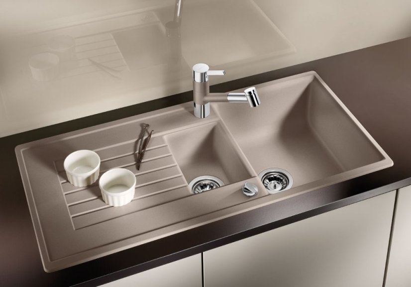 Granitový drez Blanco ZIA 6 S biela soft s excentrom