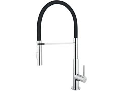 Drezová batéria Ferro BLE4B s ohybným ramenom a sprškou, čierna/chróm