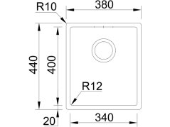 Nerezový drez Sinks BOX 380 RO 1,0mm
