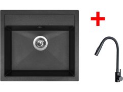 Set Sinks Solo 560 Granblack + Elasta S černá matná