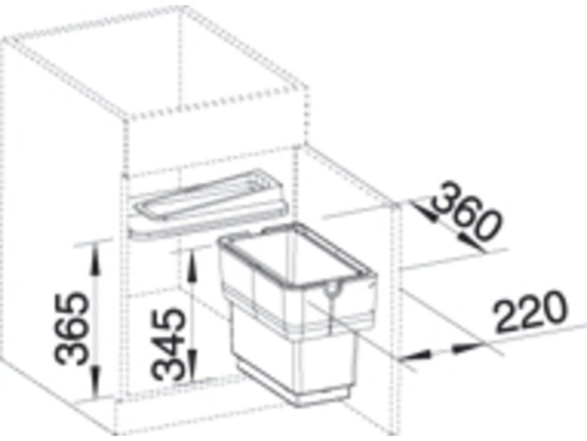 Odpadkový kôš Blanco Singolo-S, 2 x 7 litrov