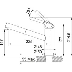 Dřezová baterie Franke FC 3055.901 Orbit Matná černá