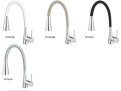 Drezová stojanková batéria s bielym ramenom a sprškou