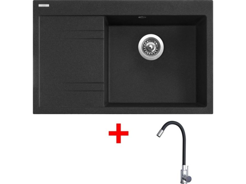 Sinks RIM 780 P Granblack + Elasta nerez/čierná