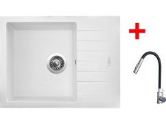 Sinks PERFECTO 650 Milk + ELASTA S nerez/čierná