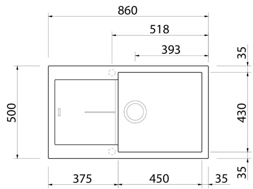 Set Sinks Infinity 860 Pureblack + Elasta nerez/černá