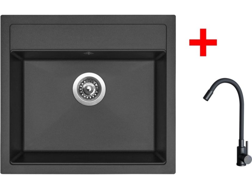Set Sinks Solo 560 Pureblack + Elasta černá matná