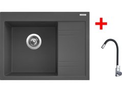 Set Sinks RIM 650 L Titanium + Elasta nerez/černá