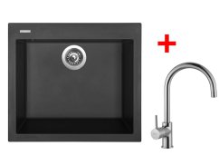 Set Sinks CUBE 560 Pureblack + Vitalia - 1