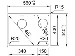 Granitový dřez Franke MRG 160-34-15/2 Matná černá