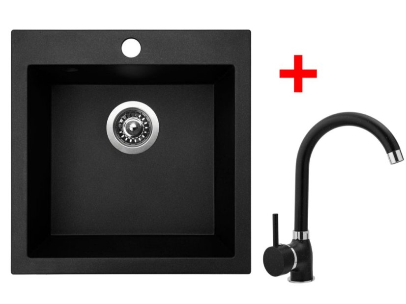 Set Sinks VIVA 455 Granblack + Polo GR