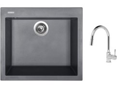 Set Sinks CUBE 560 Titanium + baterie Sinks MIX 35 P chrom Set Sinks CUBE 560 Titanium + baterie Sinks MIX 35 P chrom