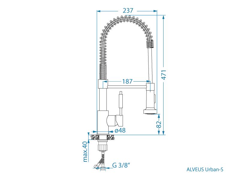 Dřezová baterie Alveus Urban-S Nerez