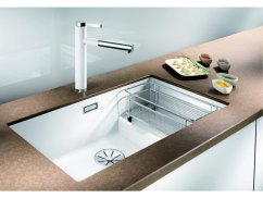 Granitový dřez Blanco SUBLINE 700 U Level InFino šedá skála dřez vlevo