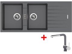 Set Sinks Perfecto 1160 Duo Titanium + Mix 3 P GR