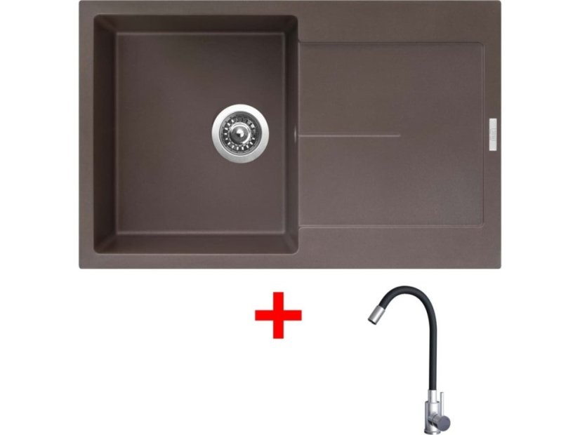 Sinks ULTIMA 790 Marone + Elasta nerez/černá