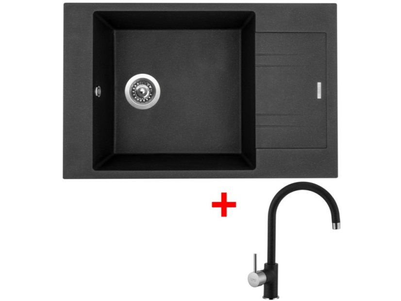 Set Sinks Vario 780 Metalblack + Vitalia GR