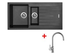 Set Sinks Perfecto 1000.1 Metalblack + Vitalia