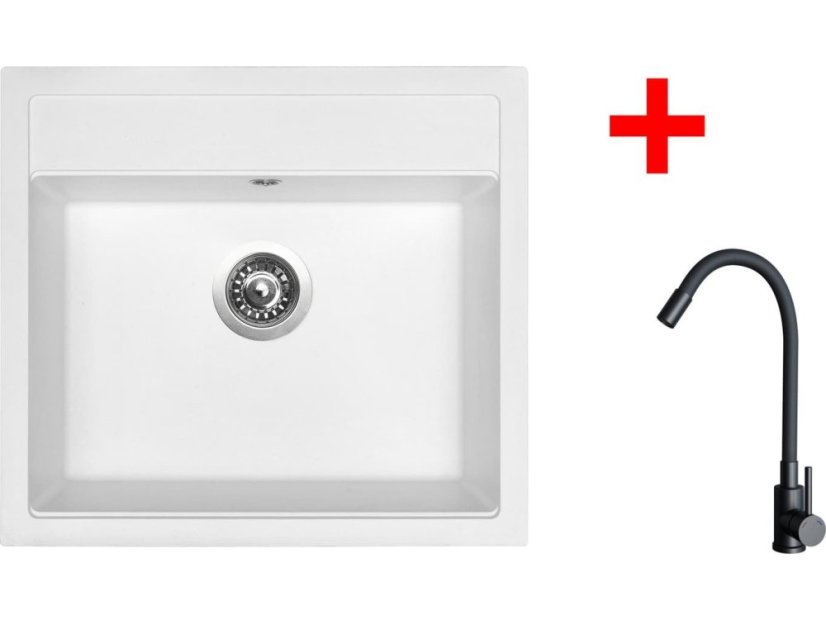 Set Sinks Solo 560 Milk + ELASTA černá matná