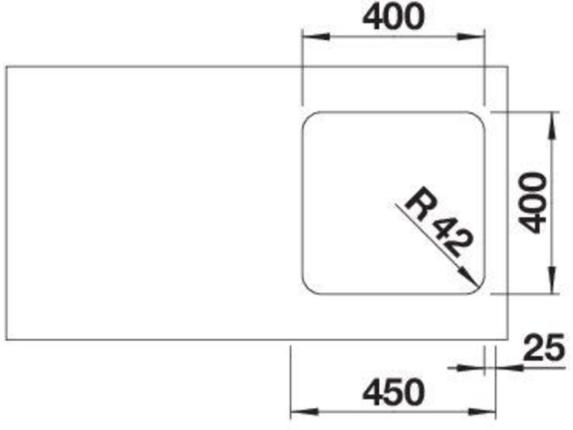 Nerezový dřez Blanco Solis 400 U nerez kartáčovaný