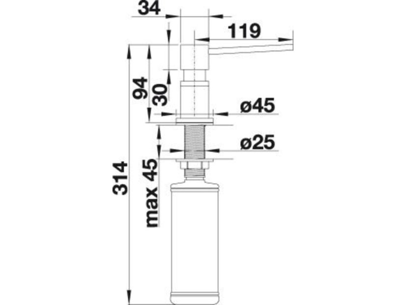 Dávkovač saponátu Blanco Lato satin platinum