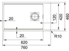Granitový dřez Franke KNG 110-62 Onyx
