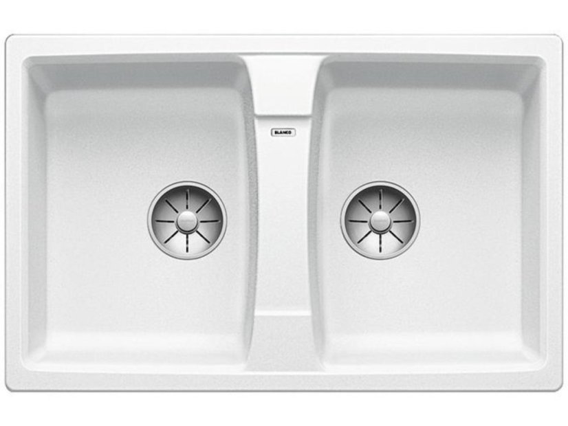 Granitový drez Blanco LEXA 8 InFino biela obojstranný bez excentru