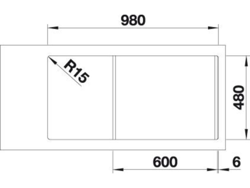 Nerezový drez Blanco DINAS XL 6 S nerez kartáčovaný bez excentru