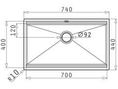 Nerezový drez Pyramis Zeus 70 x 40 1B