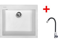 Set Sinks Cube 560 Milk + Elasta nerez/černá