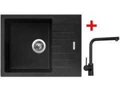 Sinks PERFECTO 650 Granblack + Elka čierná matná Sinks PERFECTO 650 Granblack + Elka čierná matná