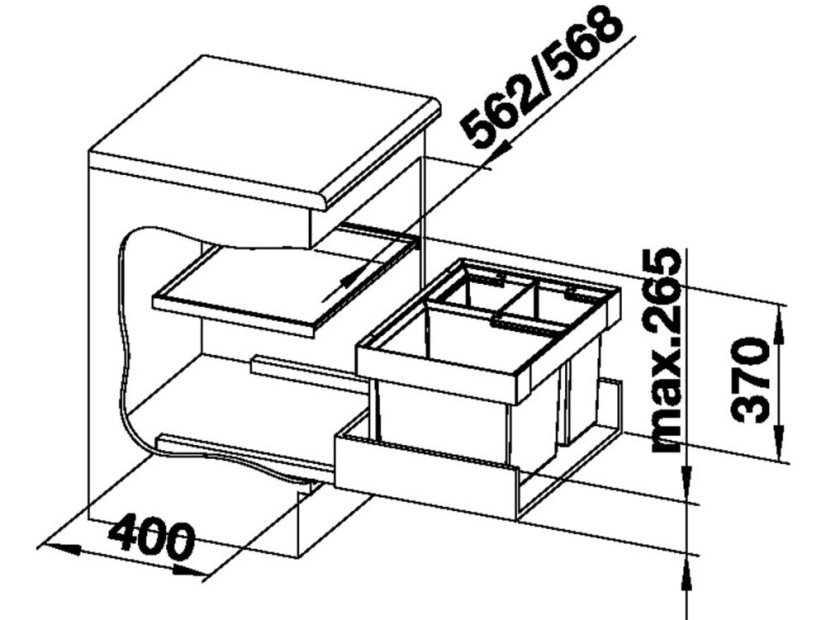 Odpadkový kôš Blanco Flexon II XL 60/3