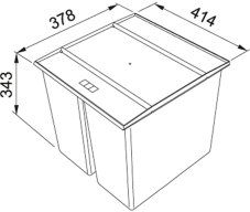 Odpadkový koš Franke Easysort 450-2-0 nákres