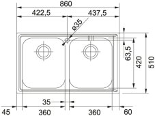 Nerezový dřez Franke NEX 620 Nerez
