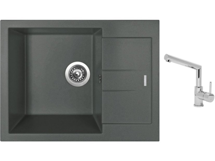 Set Sinks AMANDA 650 Titanium + batéria Sinks MIX 350 P chróm
