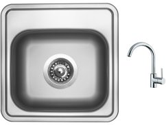 Set Sinks BAR 380 V matný + batéria Sinks MIX 35 chróm