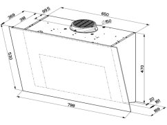 Digestoř Faber PURE BLACK F80 nakres
