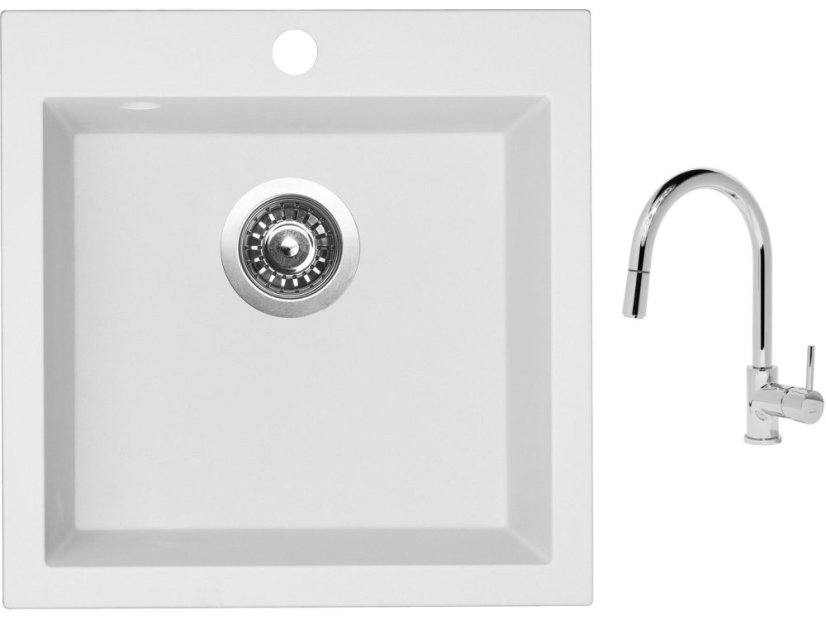 Set Sinks VIVA 455 Milk + baterie Sinks MIX 35 P chrom