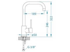 Kuchyňská baterie Alveus OZ Copper nákres