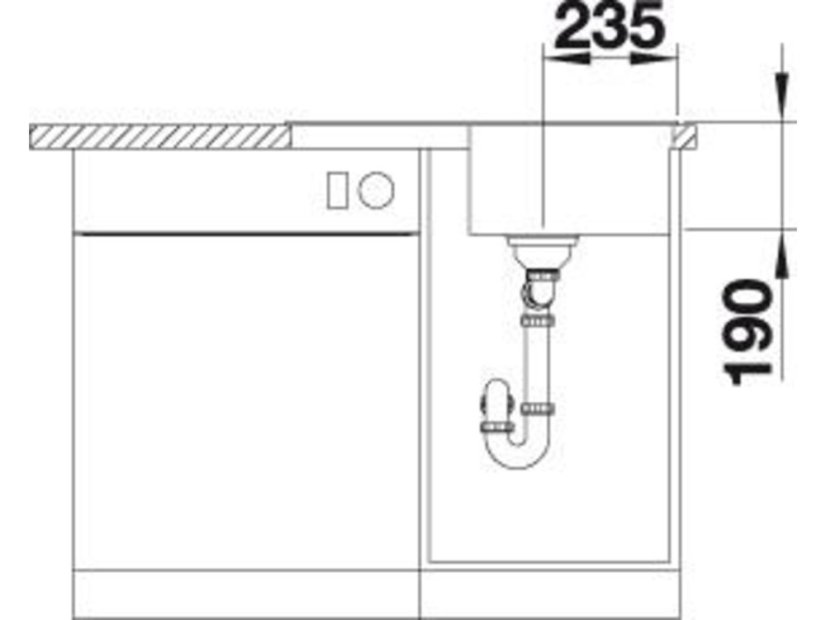 Granitový dřez Blanco ZIA 45 S Compact černá s excentrem