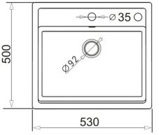 Granitový drez Pyramis Camea 53x50 1B Čierna