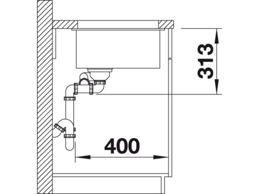 Granitový drez Blanco SUBLINE 340/160 U InFino antracit bez tiahla drez vpravo