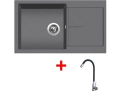 Set Sinks Infinity 860 Titanium + Elasta nerez/černá