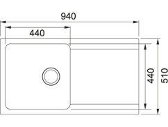 Tectonitový drez Franke OID 611 Čierna