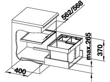Odpadkový koš Blanco Flexon II XL 60/3 nákres