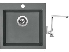 Set Sinks VIVA 455 Titanium + baterie Sinks baterie CASPIRA chrom Set Sinks VIVA 455 Titanium + baterie Sinks baterie CASPIRA chrom