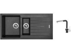 Set Sinks PERFECTO 1000.1 Metalblack + batéria Sinks MIX 3 P Metalblack