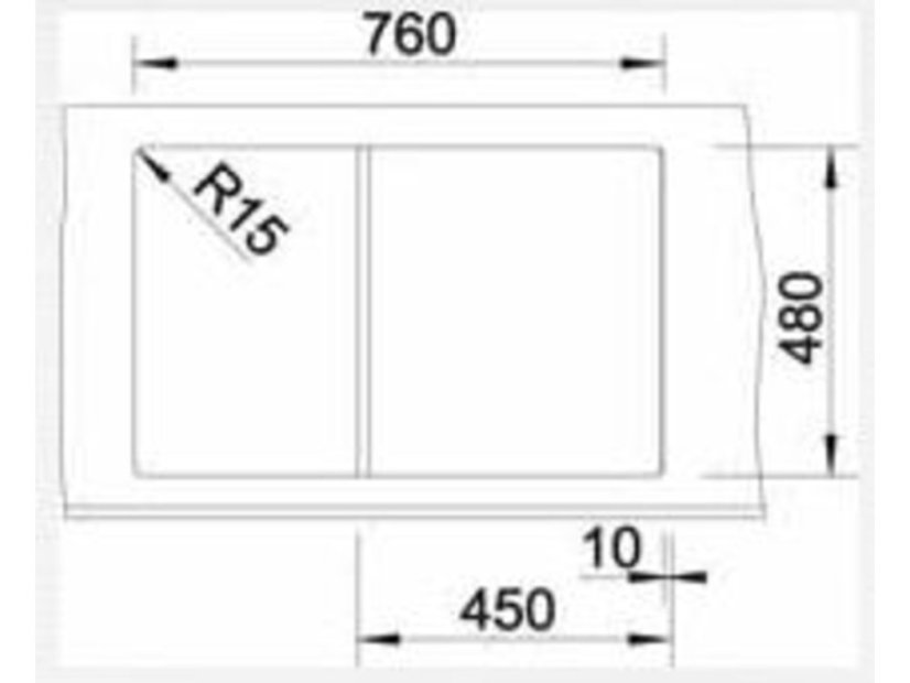 Granitový drez Blanco ZIA 45 S čierna s excentrom
